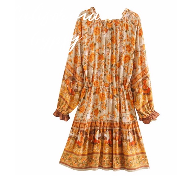 Seashell Gypsy boho floral tassel dress - Picture 13 of 16